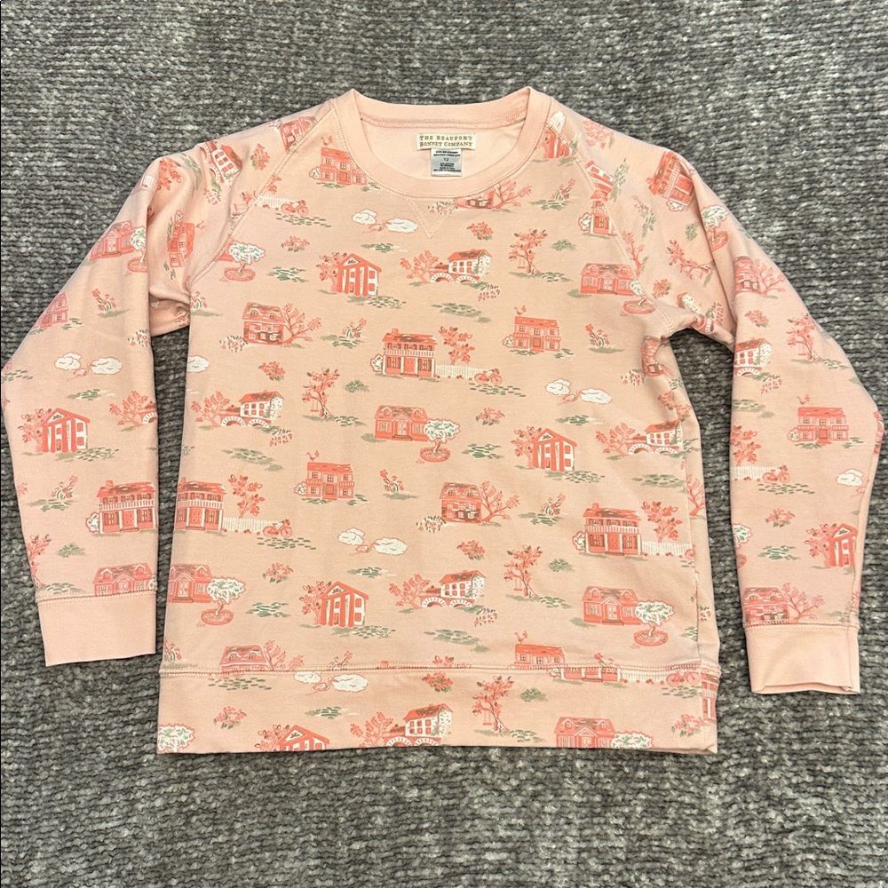 NWOT The Beaufort Bonnet Co. pink printed pullover sweatshirt 12